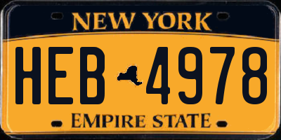 NY license plate HEB4978