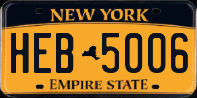NY license plate HEB5006