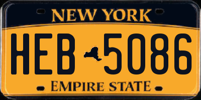 NY license plate HEB5086