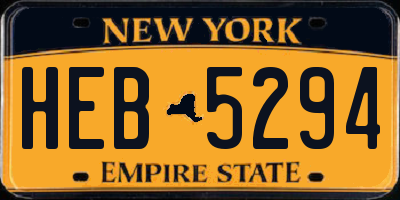 NY license plate HEB5294