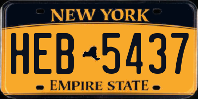 NY license plate HEB5437
