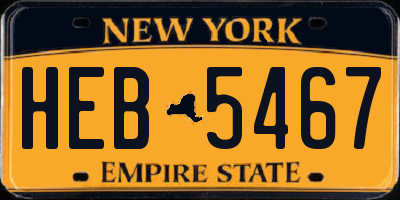 NY license plate HEB5467