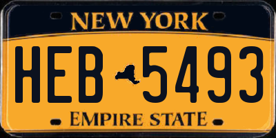 NY license plate HEB5493