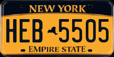 NY license plate HEB5505
