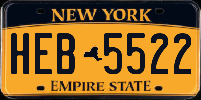 NY license plate HEB5522