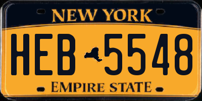 NY license plate HEB5548