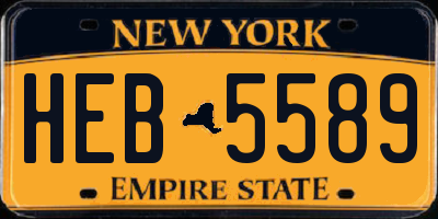 NY license plate HEB5589