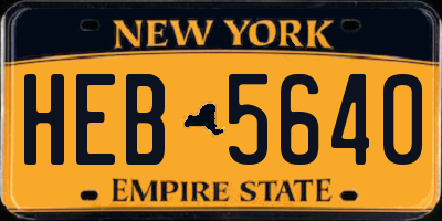 NY license plate HEB5640