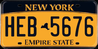 NY license plate HEB5676