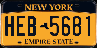 NY license plate HEB5681