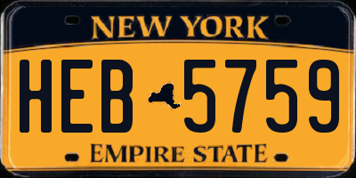 NY license plate HEB5759