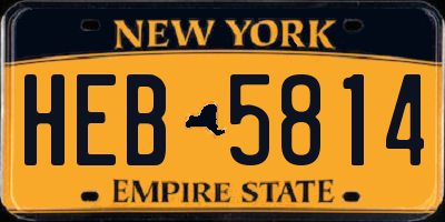 NY license plate HEB5814