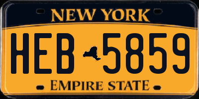 NY license plate HEB5859