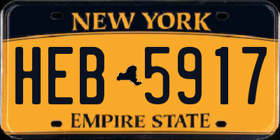 NY license plate HEB5917