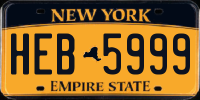 NY license plate HEB5999