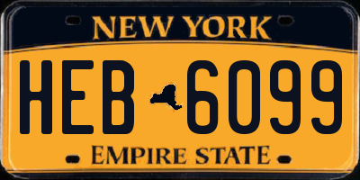 NY license plate HEB6099