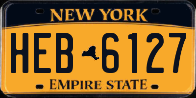 NY license plate HEB6127