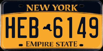 NY license plate HEB6149