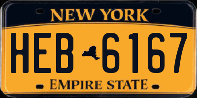 NY license plate HEB6167