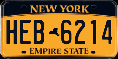 NY license plate HEB6214