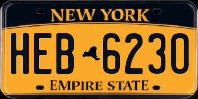 NY license plate HEB6230