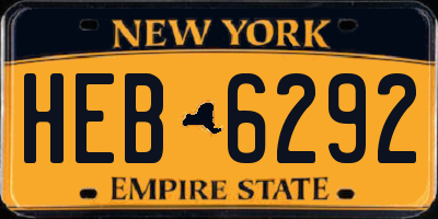 NY license plate HEB6292