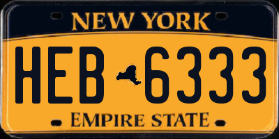 NY license plate HEB6333