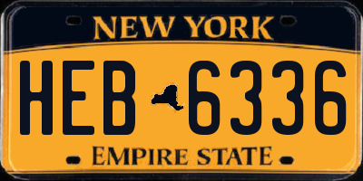 NY license plate HEB6336
