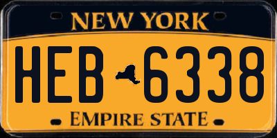 NY license plate HEB6338