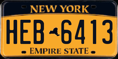 NY license plate HEB6413