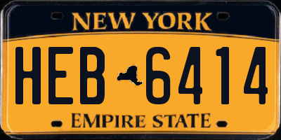 NY license plate HEB6414