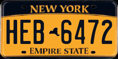 NY license plate HEB6472