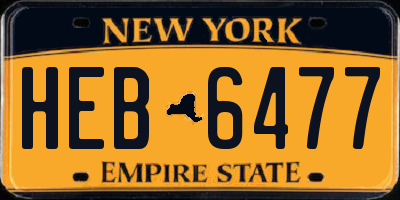 NY license plate HEB6477