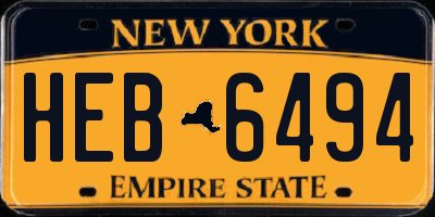 NY license plate HEB6494