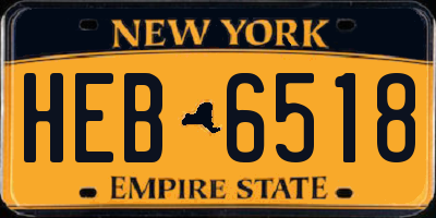 NY license plate HEB6518