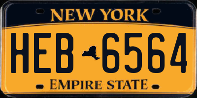 NY license plate HEB6564