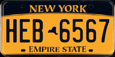 NY license plate HEB6567