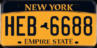 NY license plate HEB6688