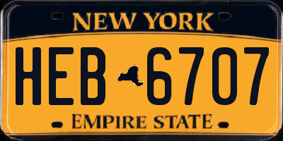 NY license plate HEB6707