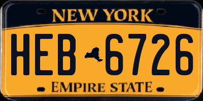 NY license plate HEB6726