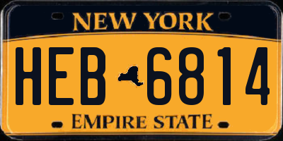 NY license plate HEB6814