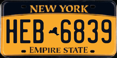 NY license plate HEB6839