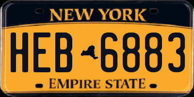 NY license plate HEB6883