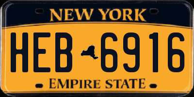 NY license plate HEB6916