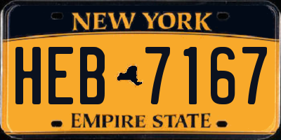 NY license plate HEB7167