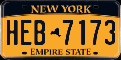 NY license plate HEB7173