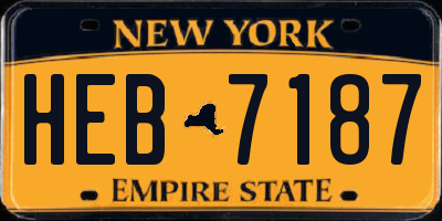 NY license plate HEB7187