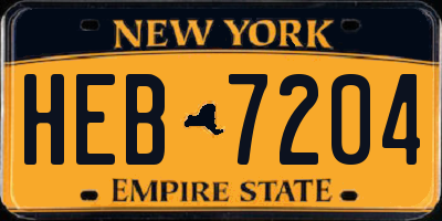 NY license plate HEB7204