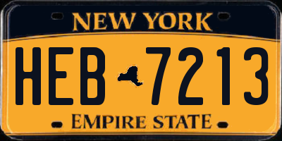 NY license plate HEB7213