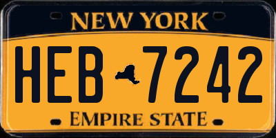 NY license plate HEB7242